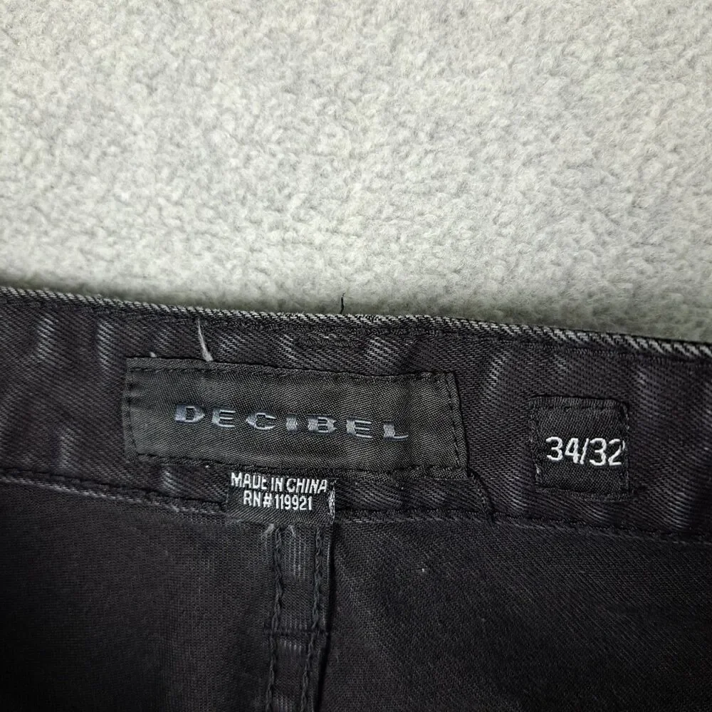 Decibel Jeans Men's 34x32 Black Denim Straight Skinny